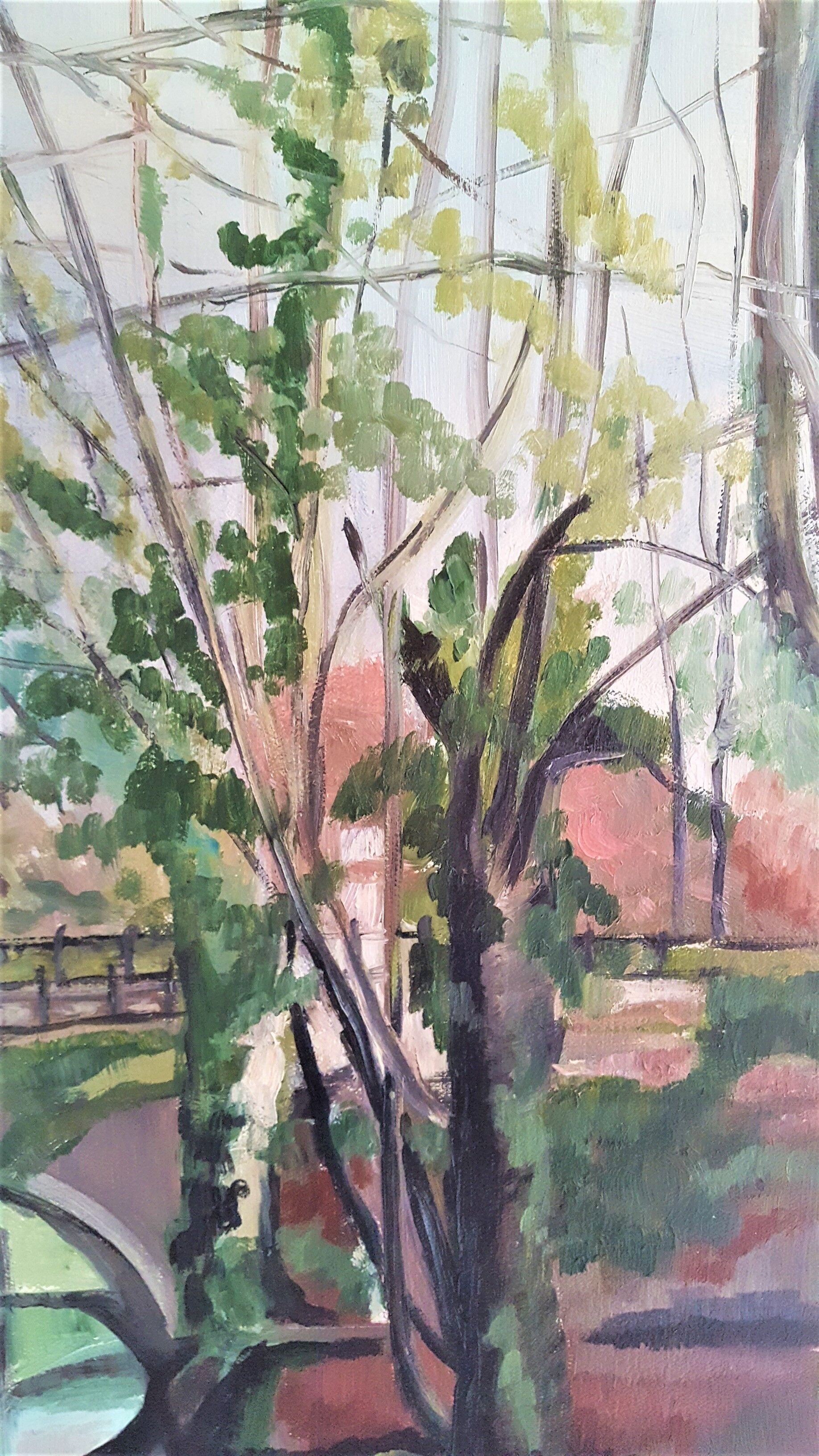 "The Little Bridge," oil on canvas by P. Berton