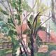 "The Little Bridge," oil on canvas by P. Berton