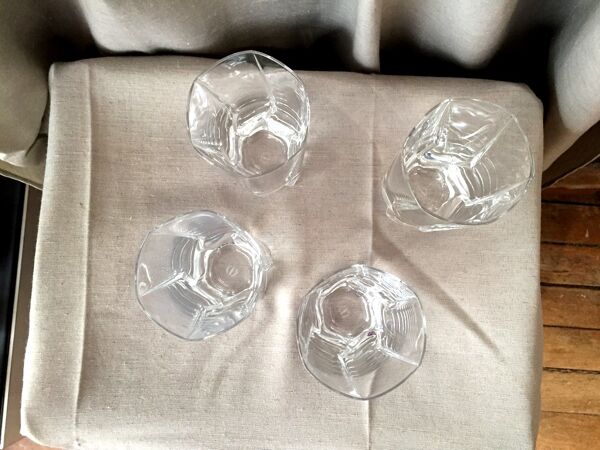 Suite de 4 verres a orangeade cristal de sevres