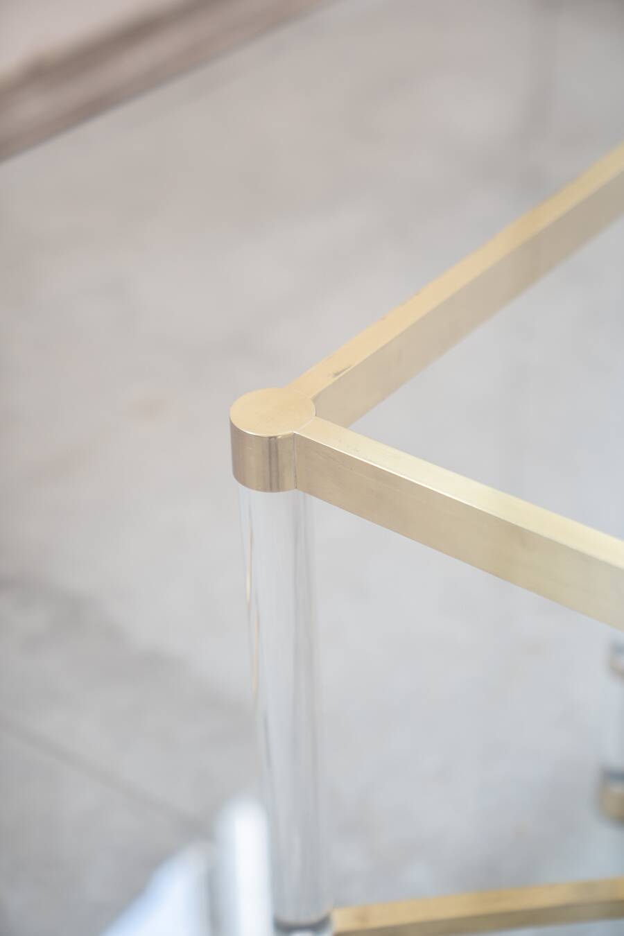 Hexagonal glass table by Sandro Petti, for Angolometallarte, 1970