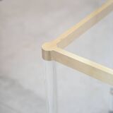 Hexagonal glass table by Sandro Petti, for Angolometallarte, 1970