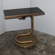 Italian brass and black laminated trolley
