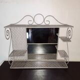 Vintage metal shelf with mirror