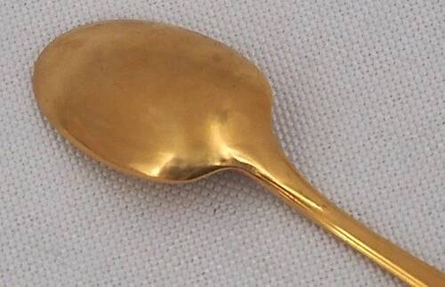 Christofle América gold-plated, 12 moka spoons, coffee, 10 cm, excellent condition.