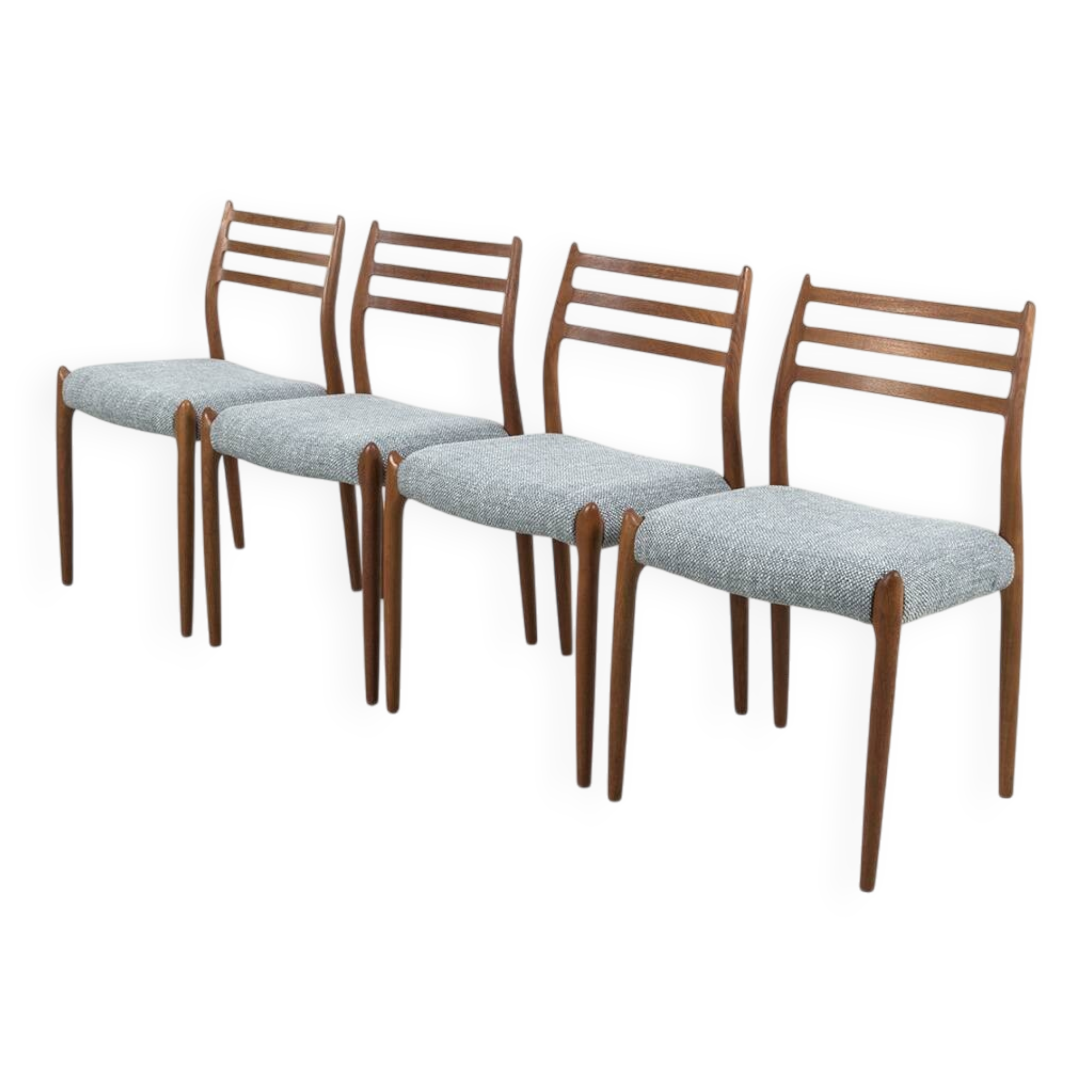 Set of 4 Niels Møller model '78' chairs refurbished