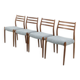 Set of 4 Niels Møller model '78' chairs refurbished