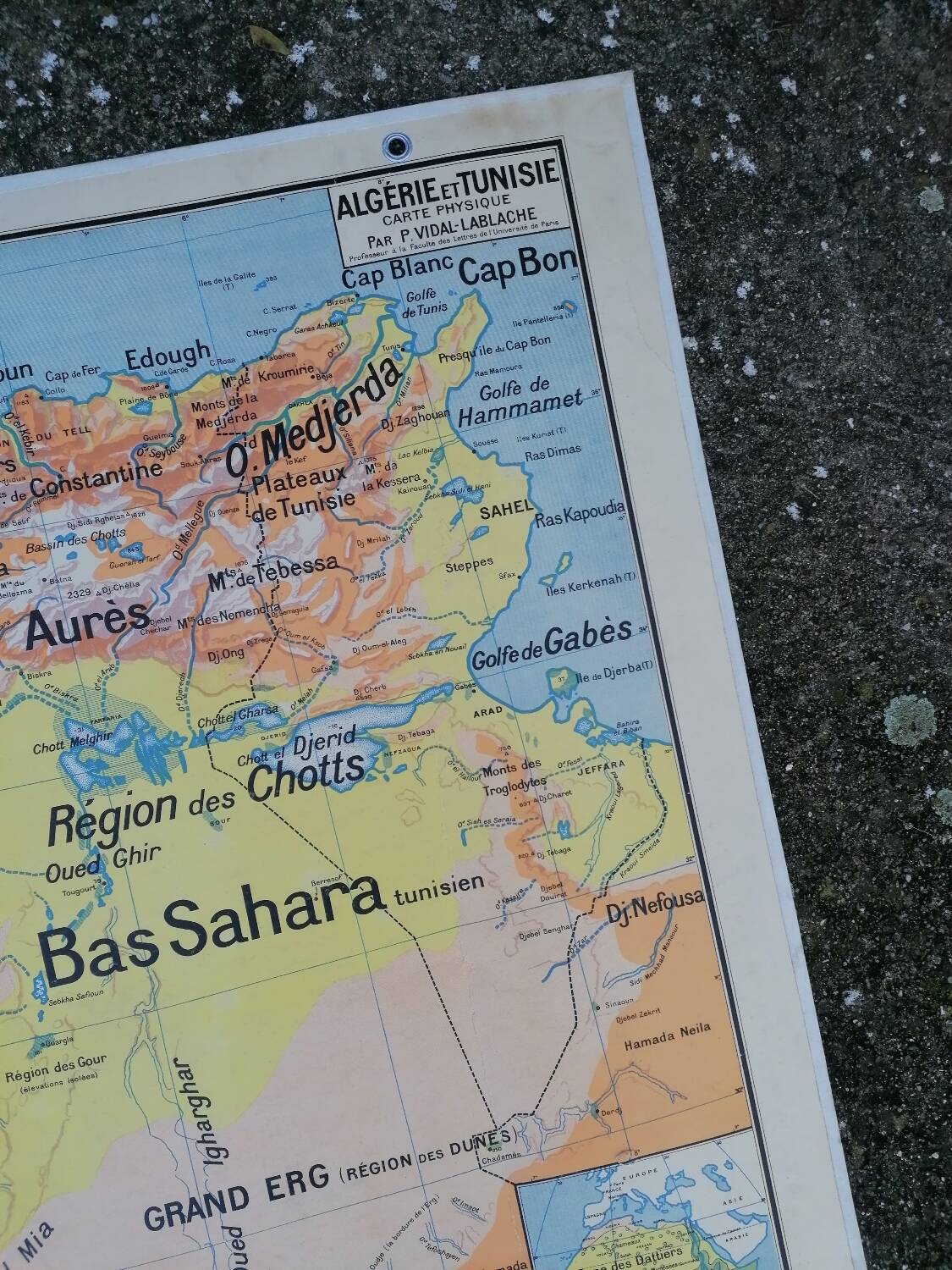 Old Vidal Lablache map N°11 Algeria Tunisia Sahara