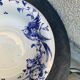 Hollow dish in enameled ceramic bird pattern hand painted Portugal numbered