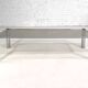 Rectangular coffee table from the 70s in chrome steel and smoked glass top
