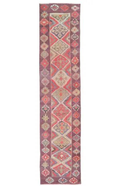 1970s Vintage Turkish Hand-Knotted Herki Runner 73x317