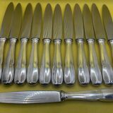 Set of 12 BOULENGER dessert knives in silver metal
