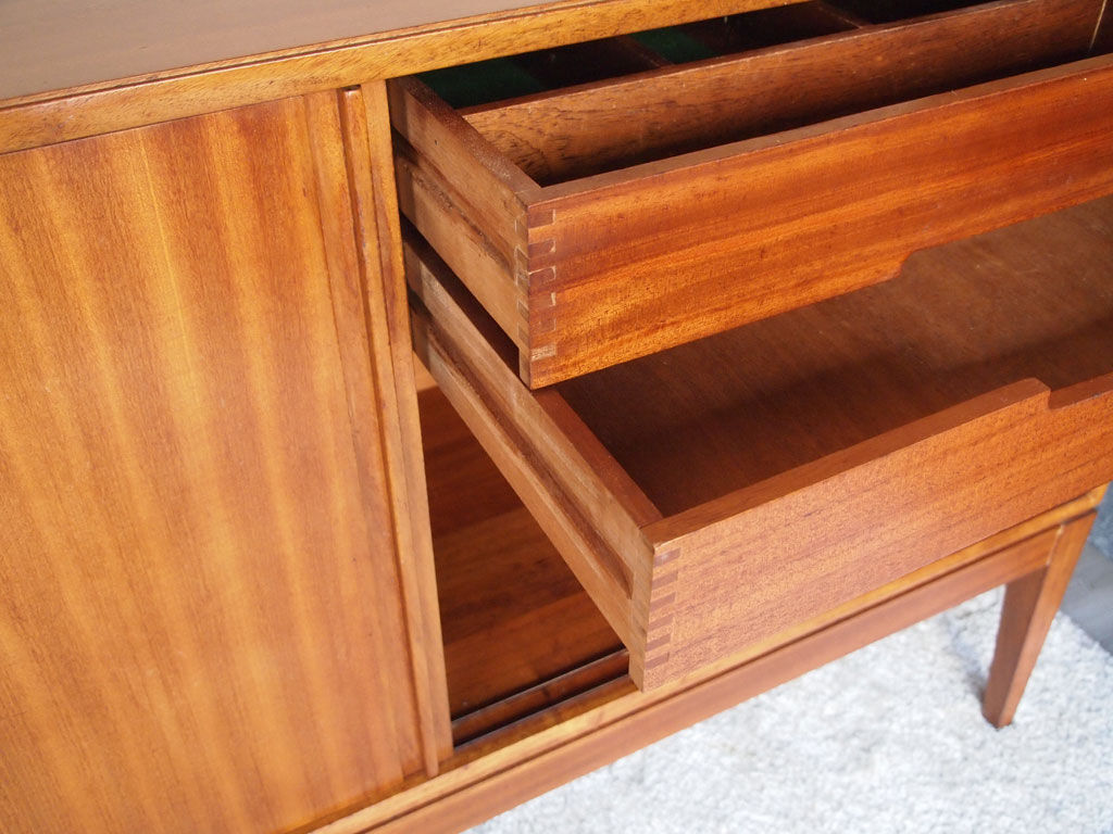 Scandinavian years 50 sideboard sliding doors feet compass