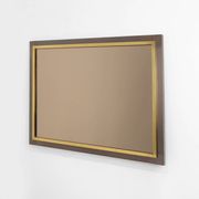 Belgian Mid-Century Belgo Chrome Mirror in Copper and Fumé Glass, 1980s