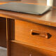 Vintage double-sided Danish teak desk