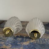 Pair of shell appliques or glass paste shells