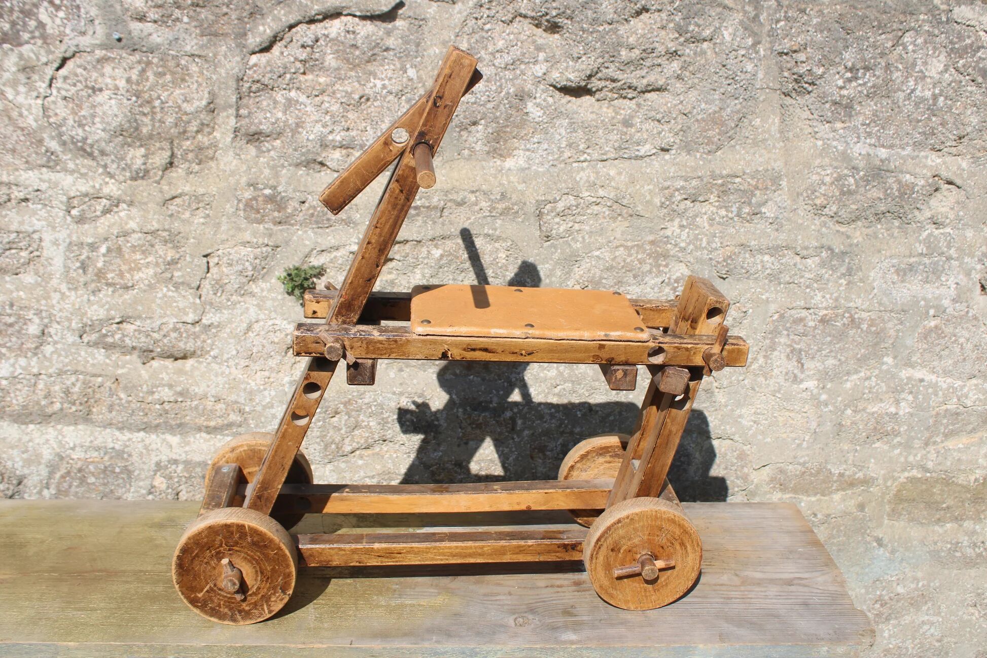 Vintage adjustable wooden baby walker – Youpala