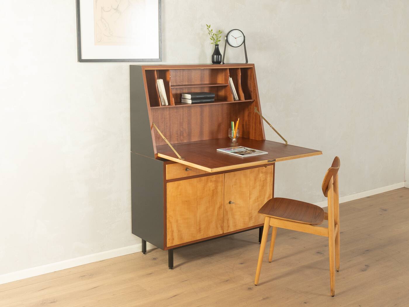 Classic secretary from the 1950s by Erich Stratmann for Oldenburger Möbelwerkstätten