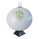 1 sur 2 lampes de table vintage en verre de Murano – abat-jour en verre coloré et base en métal noir – style Memphis Italie années 1980 – lampe de chevet, cadeau