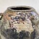 Large ancient jar in glazed terracotta