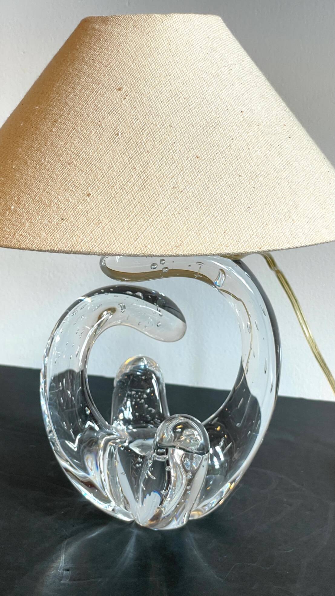 Lampe cristal art déco gravée Paris France