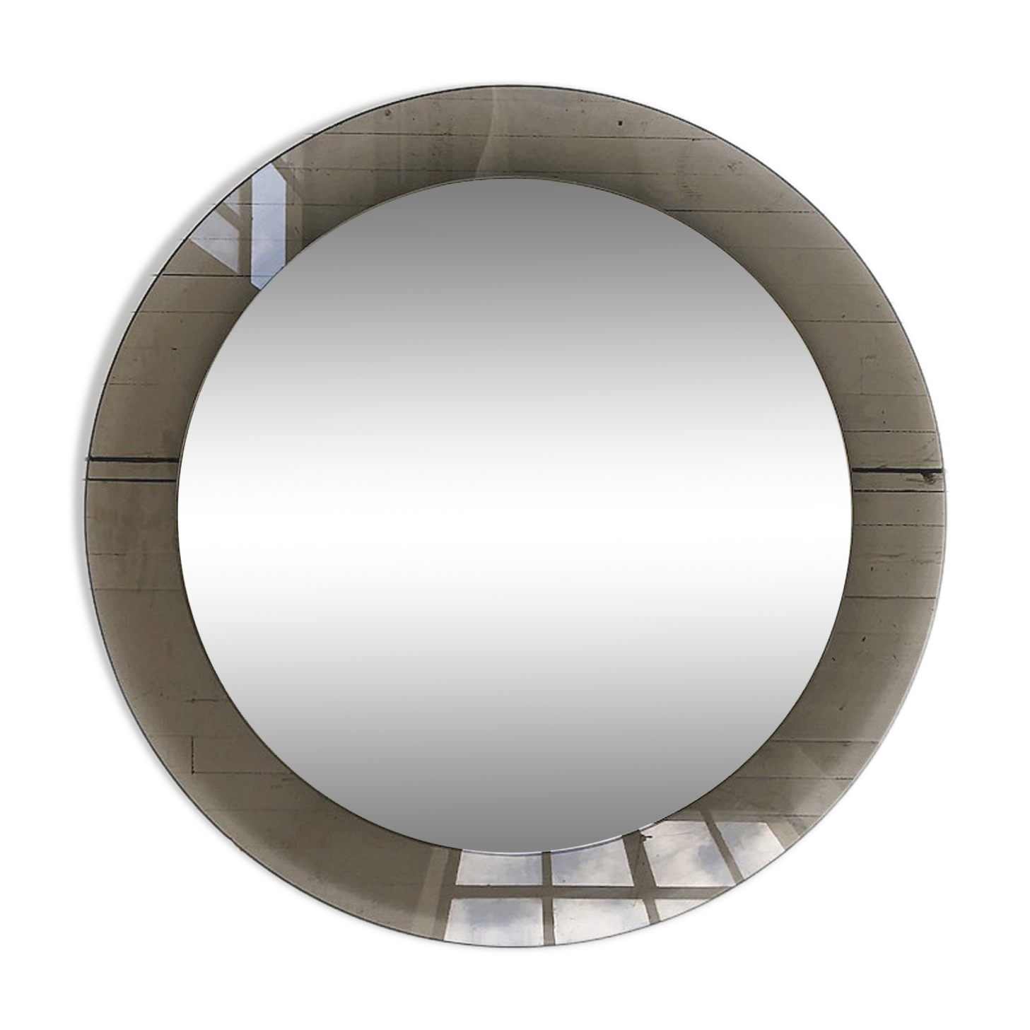 Smoked round design mirror Veca Italy
