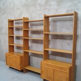 Scandinavian oak modular wall unit, 1960s