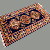 Vintage Kamseh Rug 190x137 cm, medium, Tribal oriental Carpet truly Shabby Chic