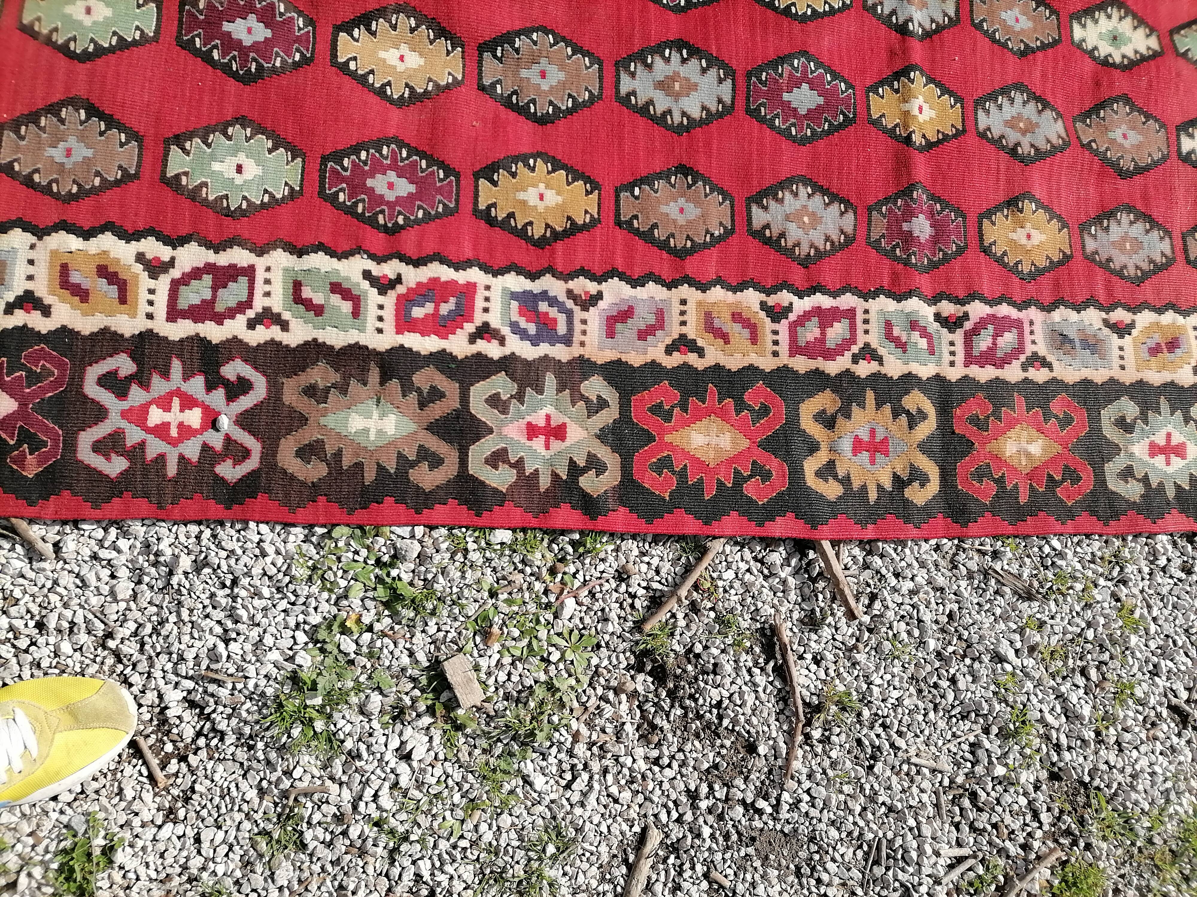 Tapis d'orient kilim double face années 40-50 300 x 205