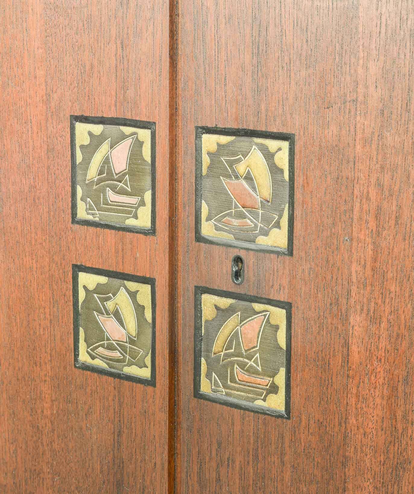 Louis van Teeffelen Vintage Design Teak Wooden High Sideboard for Webe 60s