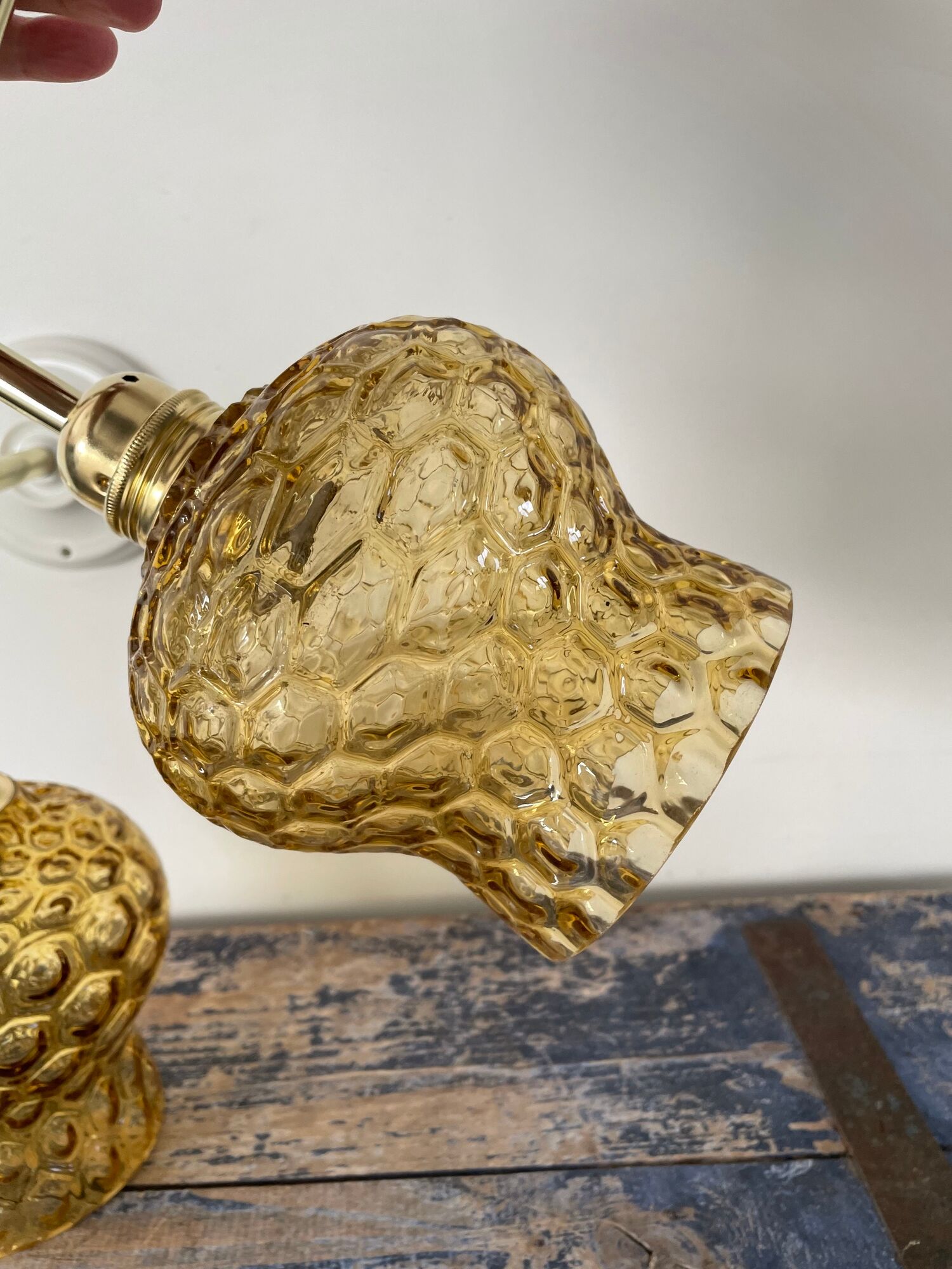 Set of two new electrified bubble glass sconces