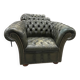 Fauteuil club Chesterfield vert antique