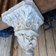 Sellette, corbeau, console murale (petit) en stuc ornement feuilles