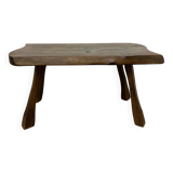 Brutalist solid wooden side table , 1970’s