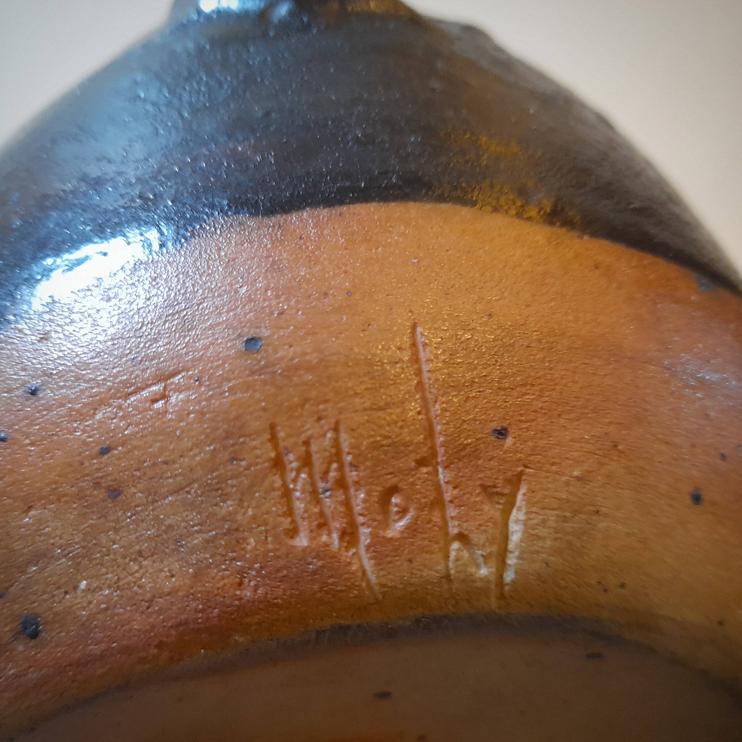 Yves Mohy, pyrite stoneware pitcher, La Borne, France, 1950s