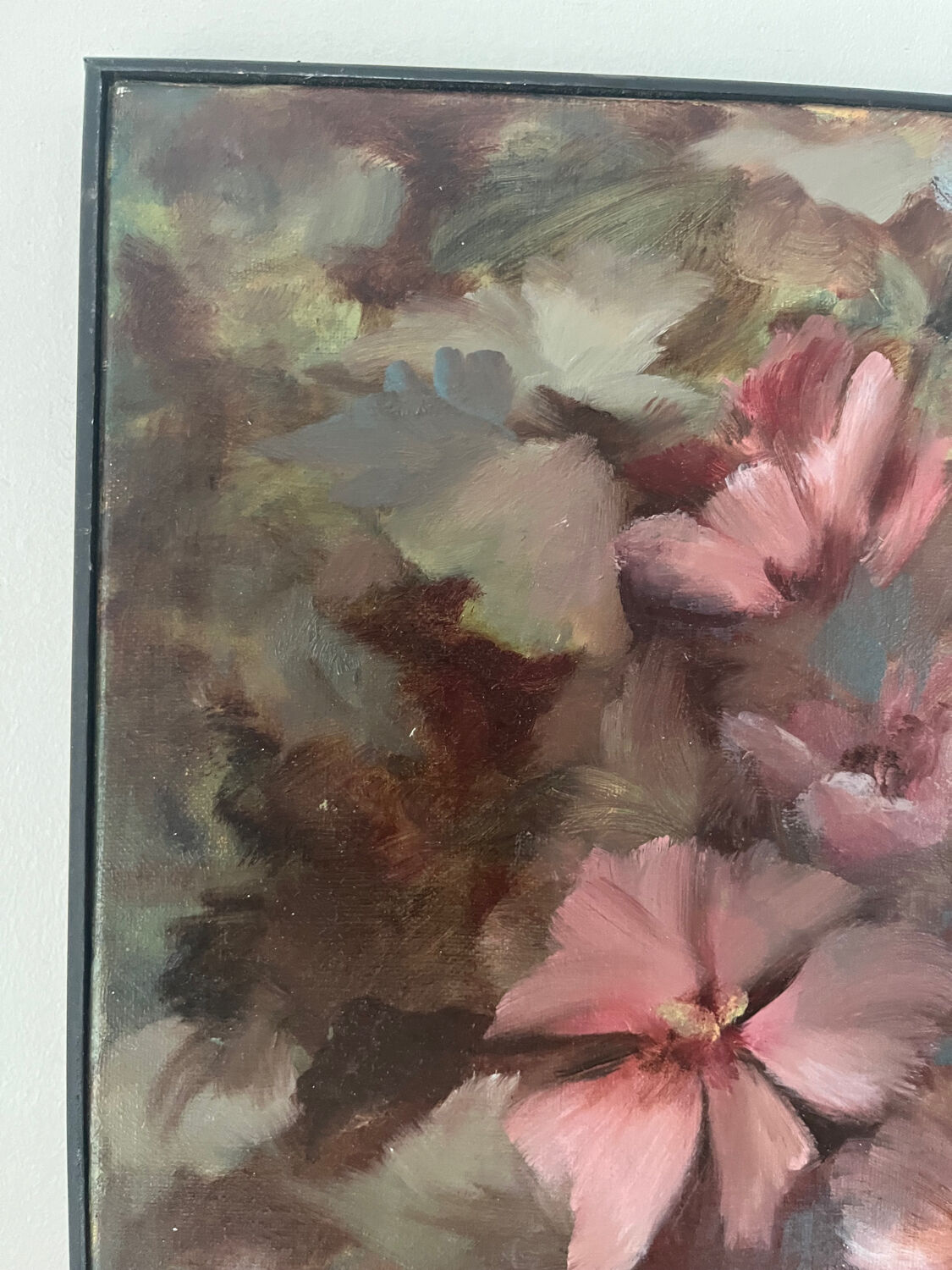 Flowers, oil on canvas signed by Nicole de Fourmantel, 1997