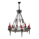 Wrought chandelier in Gothic style.