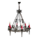 Wrought chandelier in Gothic style.