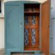 Armoire parisienne art déco bleue grisé 1930