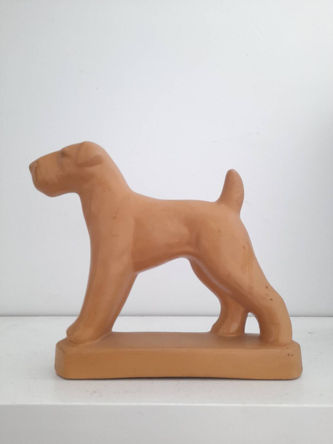 Dog, Airdale Terrier in Art Deco ceramic