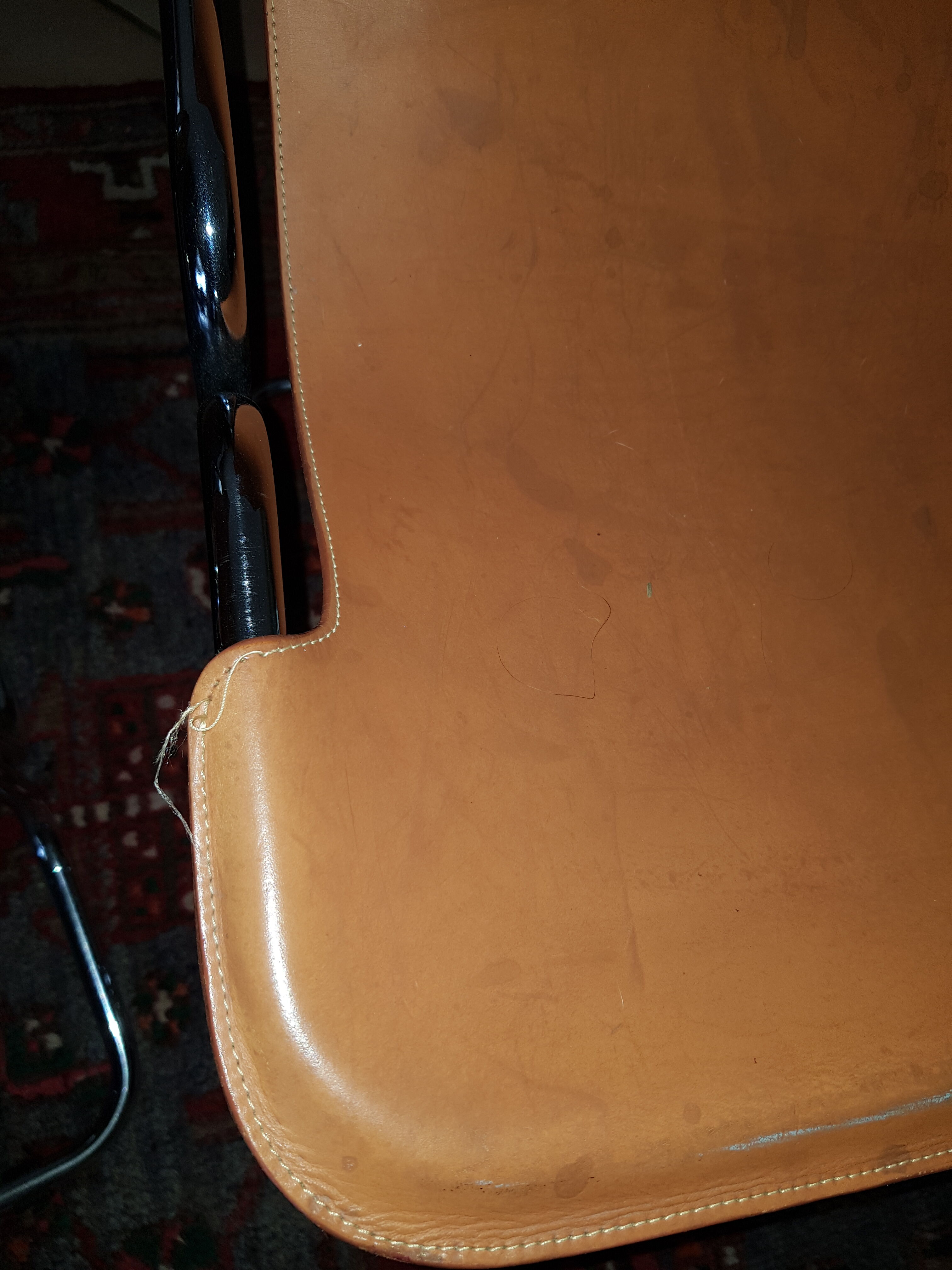 Leather and chrome chairs 1970