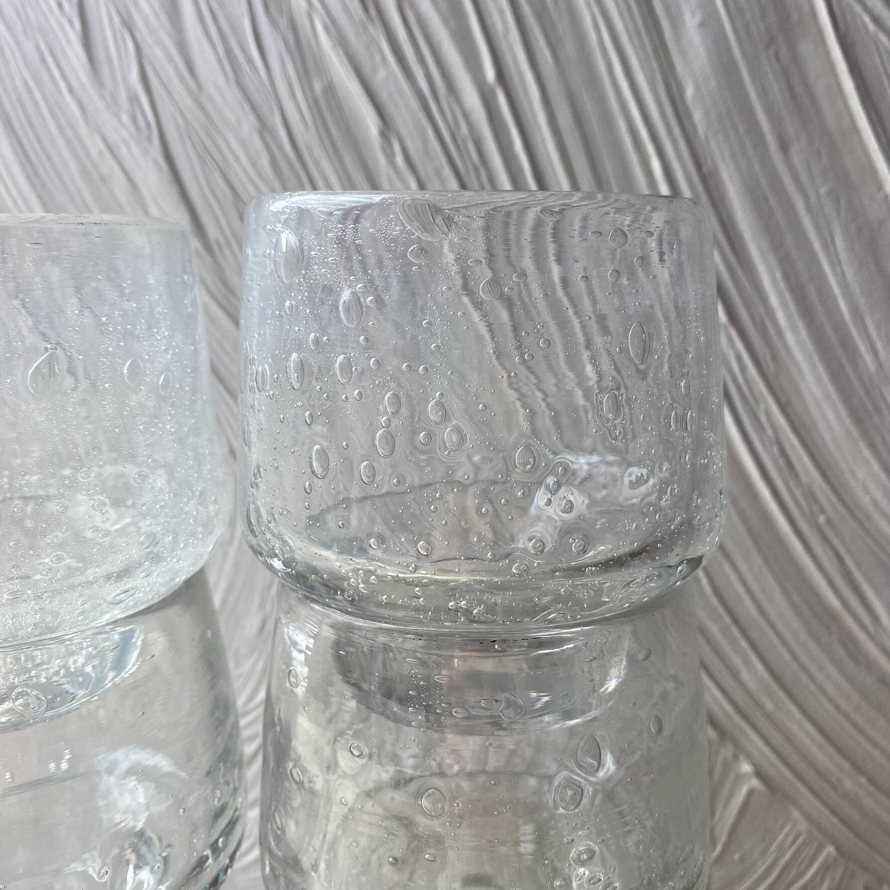 Set punch ou cocktail en verre soufflé bullé , esprit Biot