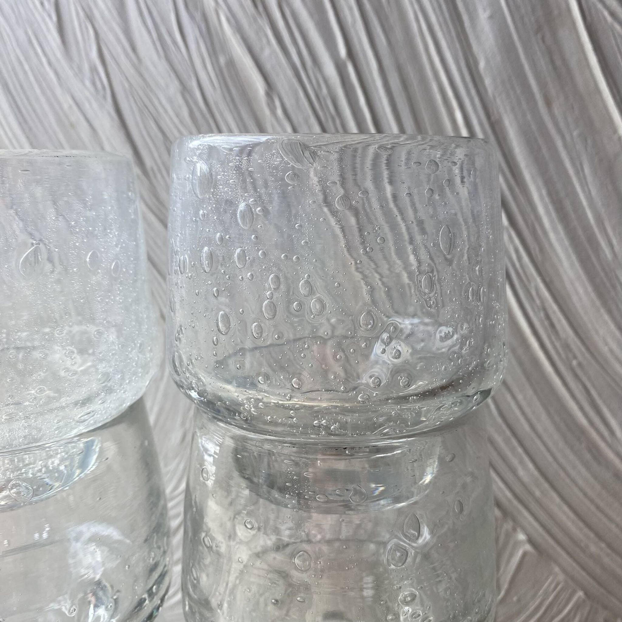 Set punch ou cocktail en verre soufflé bullé , esprit Biot