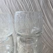 Set punch ou cocktail en verre soufflé bullé , esprit Biot