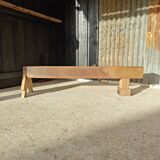Artisanal oak beam entrance bench
