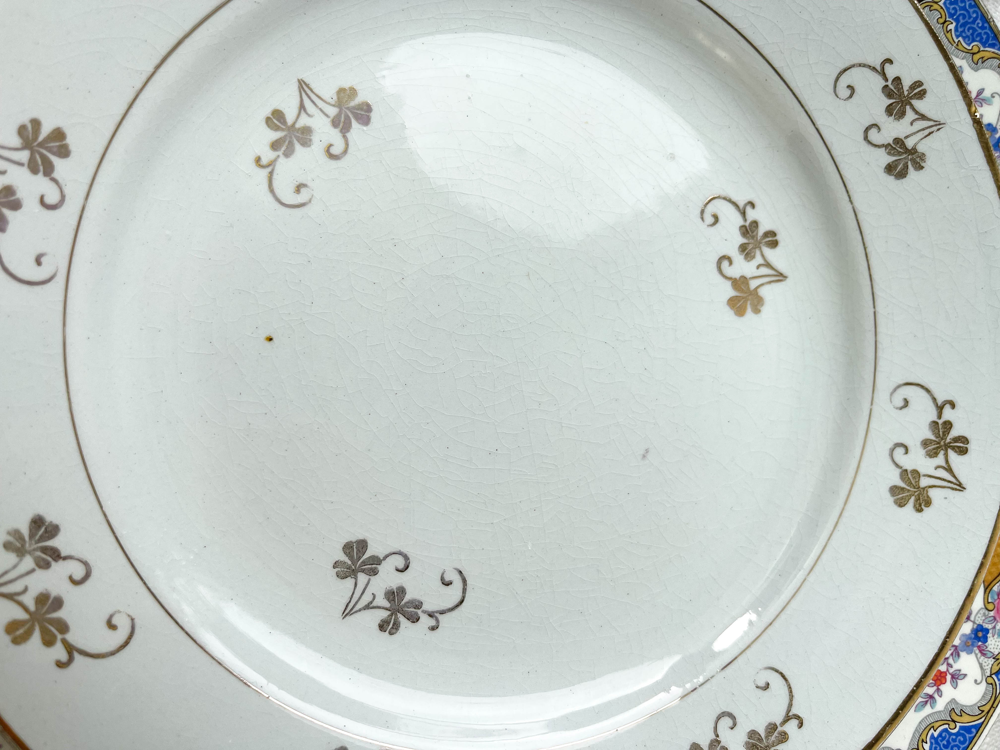 Set of 6 porcelain plates and 6 small mismatched vintage plates ~ Dinner service for 6 people ~