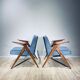 Pair of vintage design armchairs 'Bunny' 60s