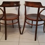 Paire de fauteuils en bois courbé