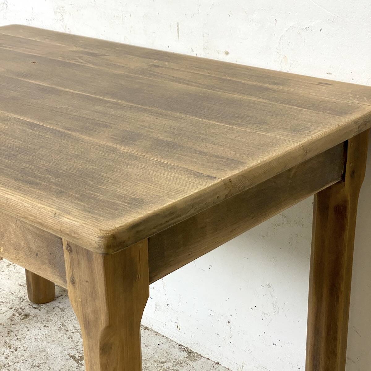 Vintage 1960s refectory table in solid raw oak