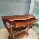 19th century Louis XV style console table in veneer wood