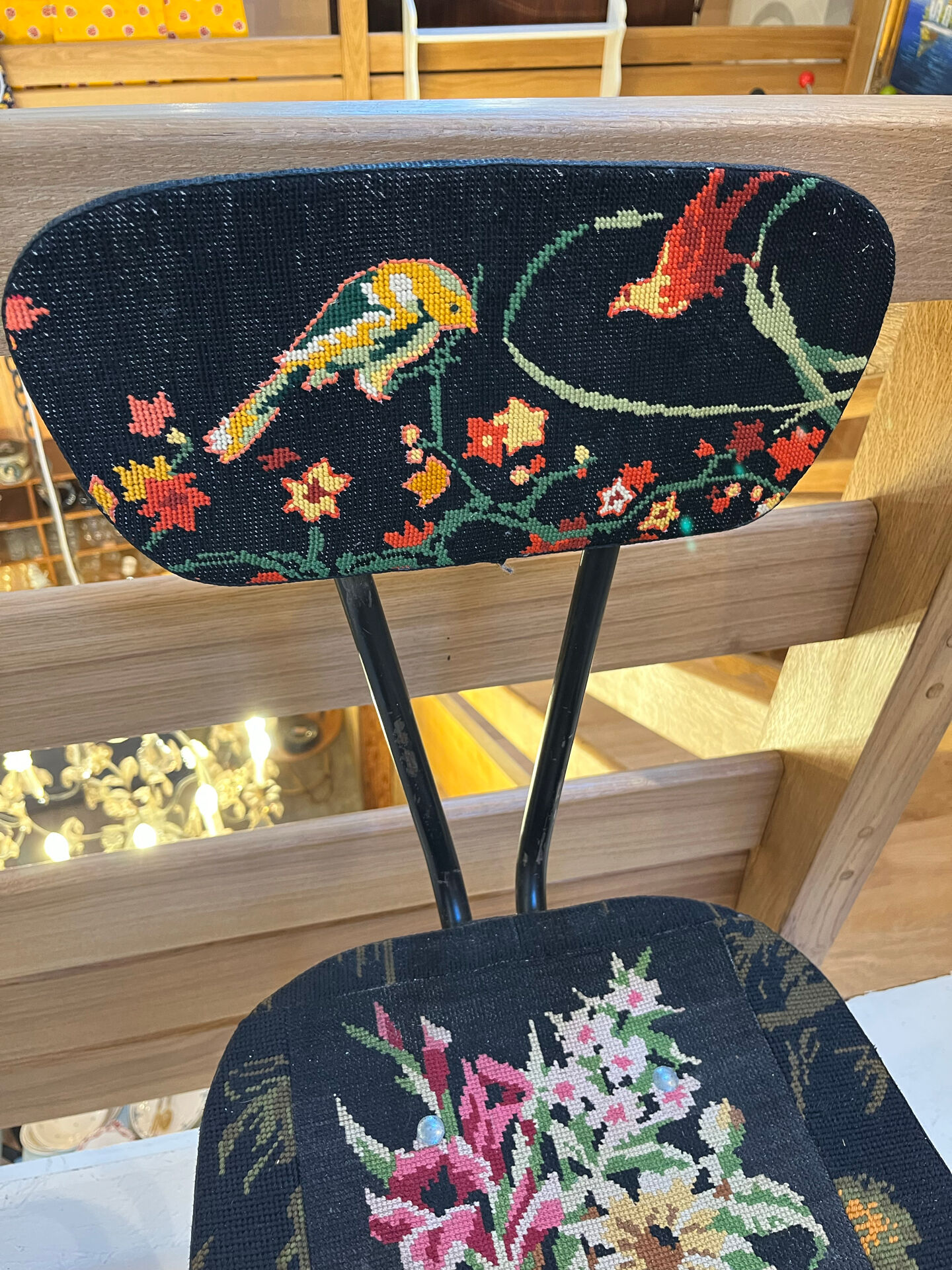 Pair of canvas high chairs